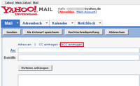 Blindkopie mit Yahoo! Mail versenden.